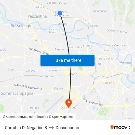 Corrubio Di Negarine B to Dossobuono map