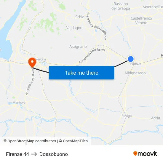 Firenze 44 to Dossobuono map