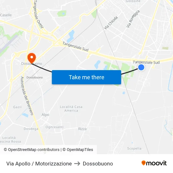 Apollo Street / Motor Vehicle Dept to Dossobuono map