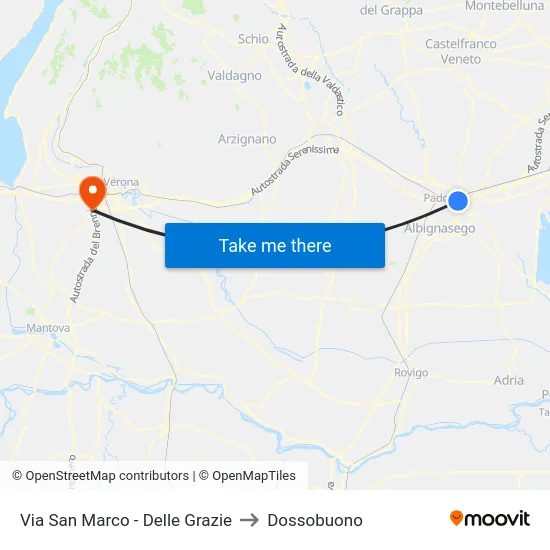 Via San Marco - Delle Grazie to Dossobuono map