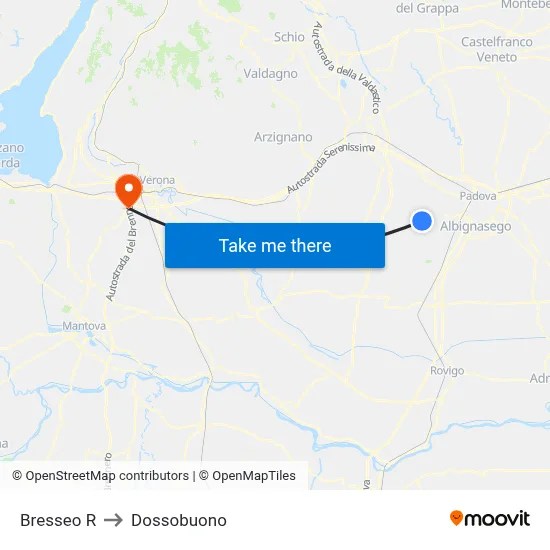 Bresseo R to Dossobuono map