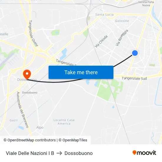 Viale Delle Nazioni I B to Dossobuono map