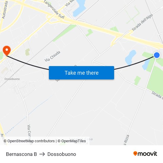 Bernascona B to Dossobuono map