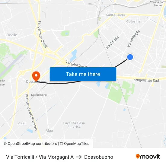 Via Torricelli / Via Morgagni A to Dossobuono map