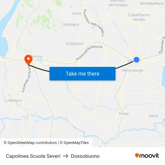 Capolinea Scuola Severi to Dossobuono map