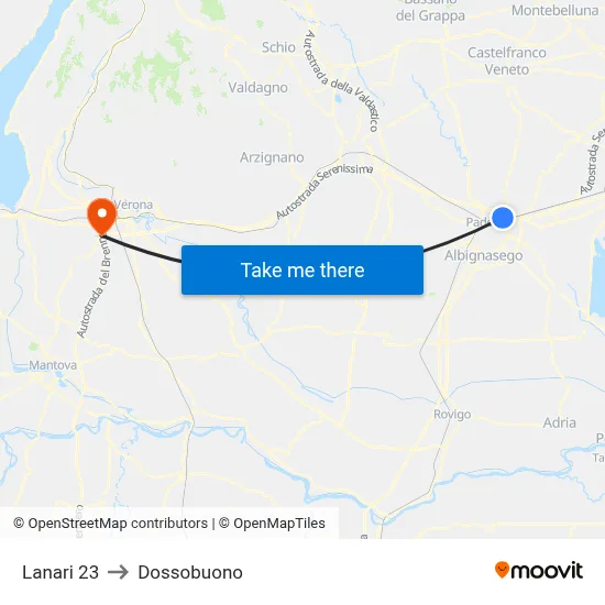 Lanari 23 to Dossobuono map