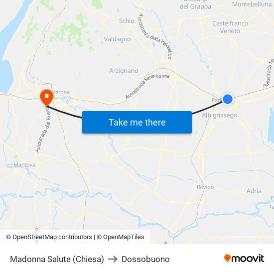 Madonna Salute (Chiesa) to Dossobuono map