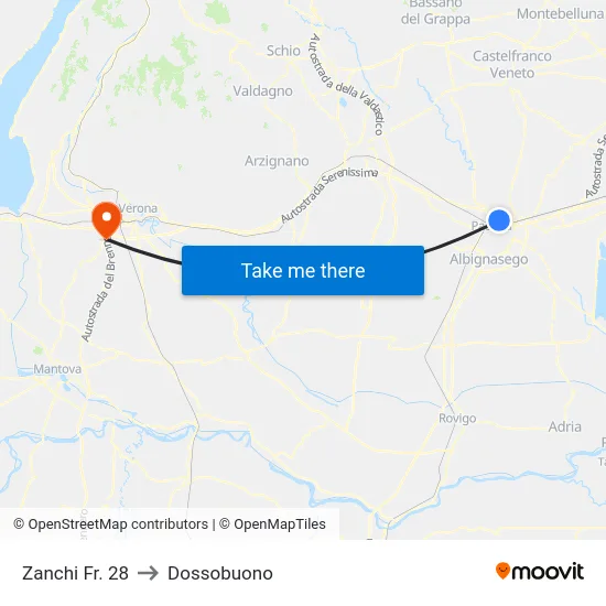 Zanchi Fr. 28 to Dossobuono map