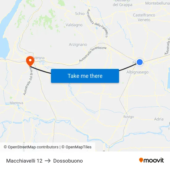 Macchiavelli 12 to Dossobuono map