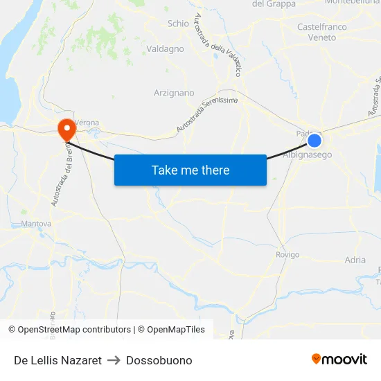 De Lellis Nazaret to Dossobuono map