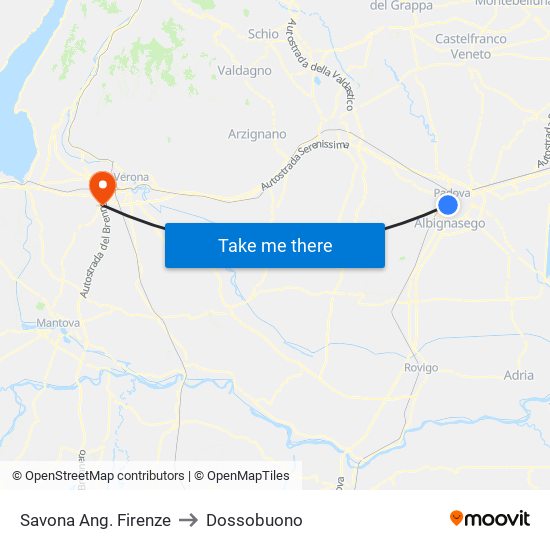 Savona Ang. Firenze to Dossobuono map