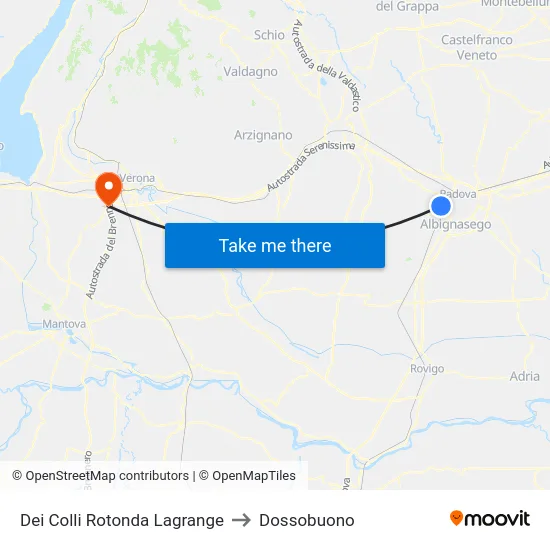 Dei Colli Rotonda Lagrange to Dossobuono map