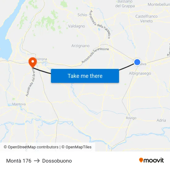 Montà 176 to Dossobuono map