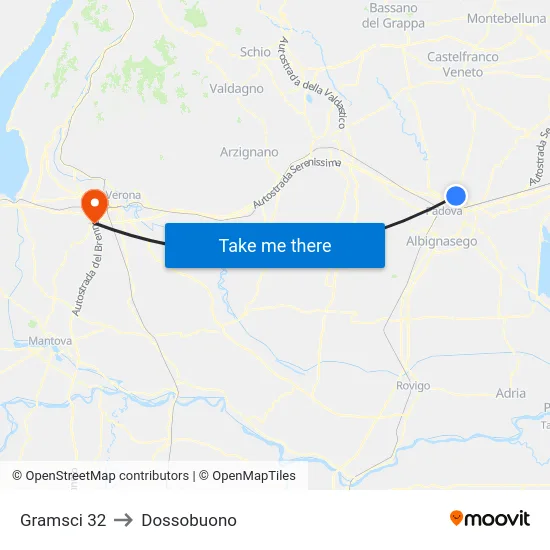 Gramsci 32 to Dossobuono map