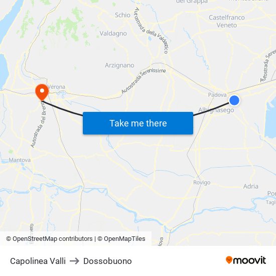 Capolinea Valli to Dossobuono map