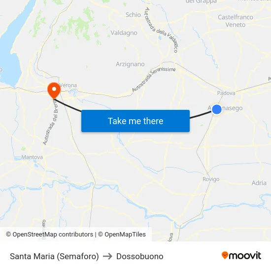 Santa Maria (Semaforo) to Dossobuono map