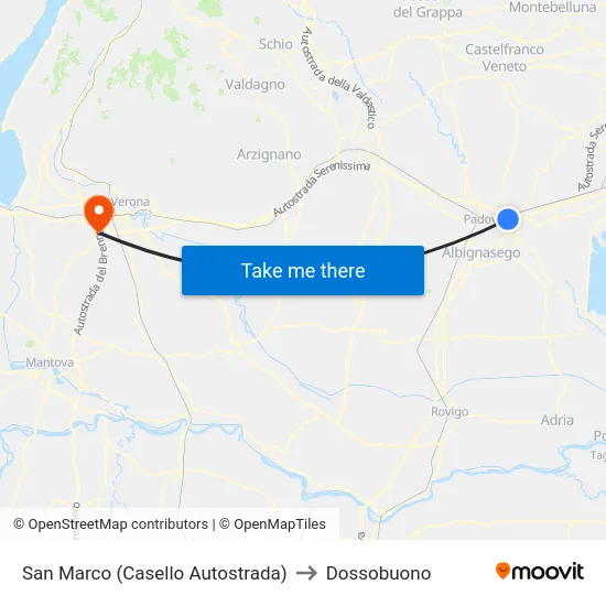 San Marco (Casello Autostrada) to Dossobuono map