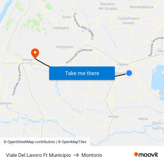 Viale Del Lavoro Fr Municipio to Montorio map