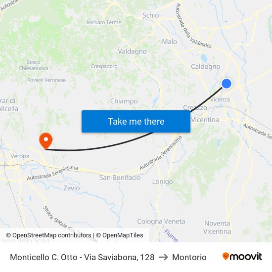 Monticello C. Otto - Via Saviabona, 128 to Montorio map