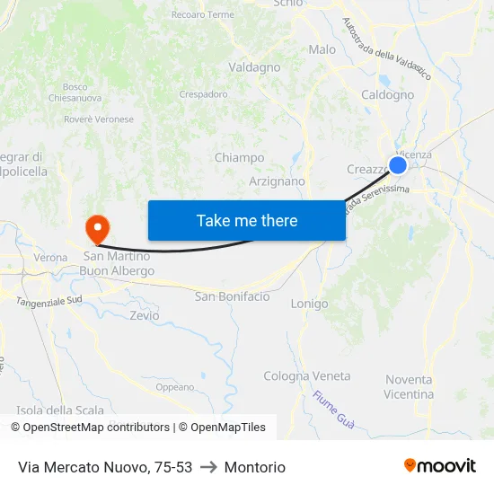 New Market Street, 75-53 to Montorio map