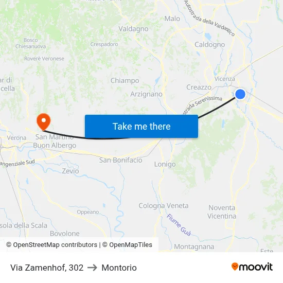 Zamenhof Street, 302 to Montorio map