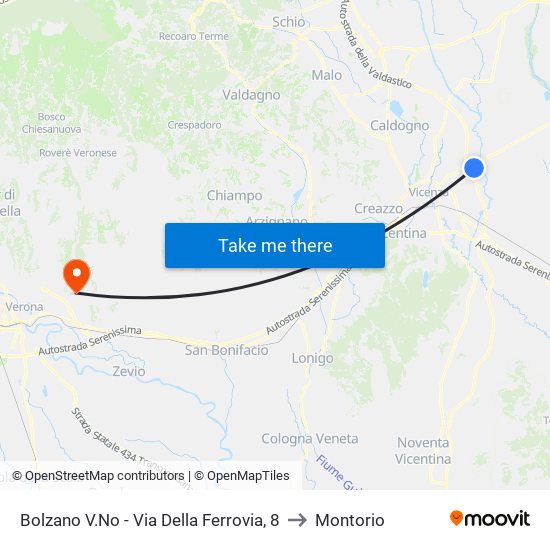 Bolzano V.No - Via Della Ferrovia, 8 to Montorio map