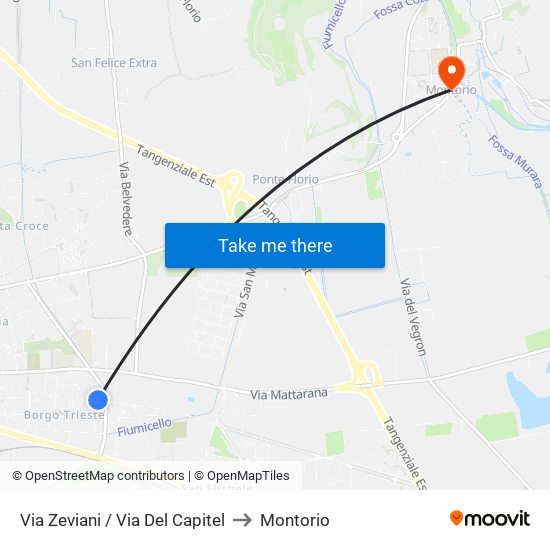 Via Zeviani / Via Del Capitel to Montorio map