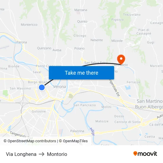 Longhena Street to Montorio map