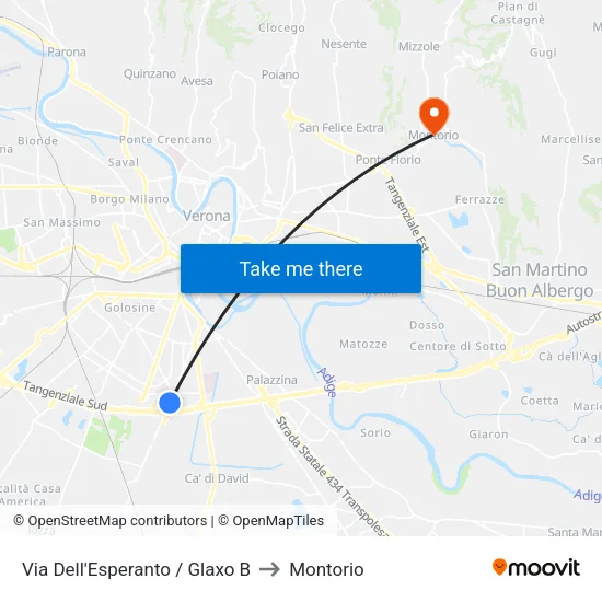 Via Dell'Esperanto / Glaxo B to Montorio map