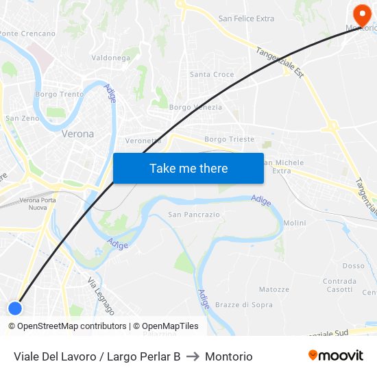 Viale Del Lavoro / Largo Perlar B to Montorio map