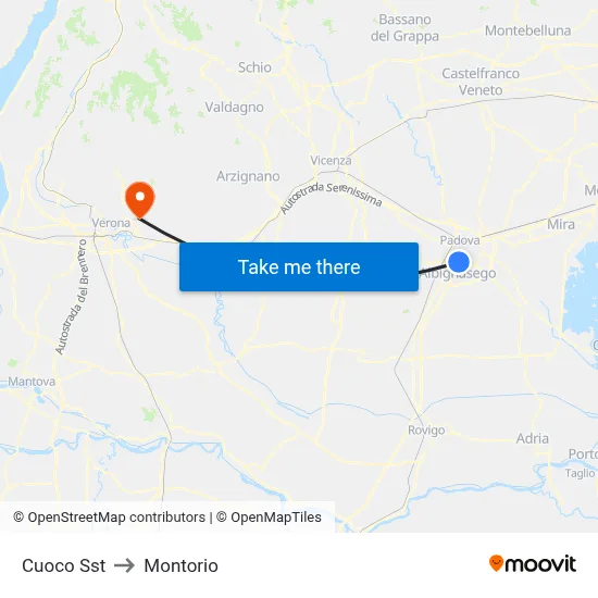 Cuoco Station to Montorio map