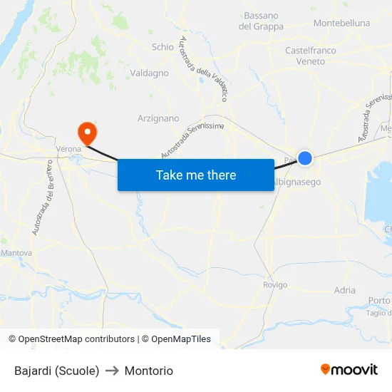 Bajardi (Schools) to Montorio map