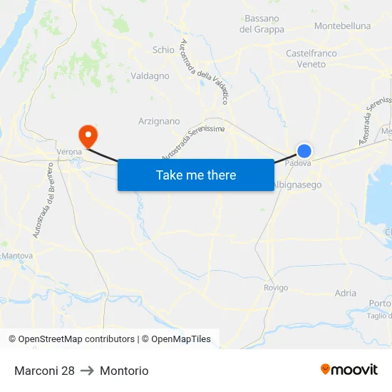 Marconi 28 to Montorio map