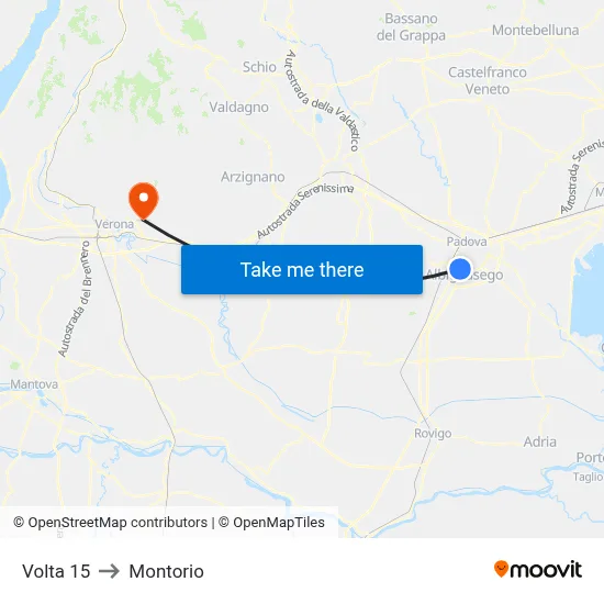 Volta 15 to Montorio map