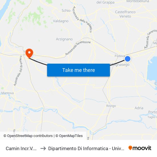 Camin Incr.V.Lisbona to Dipartimento Di Informatica - Università Di Verona map