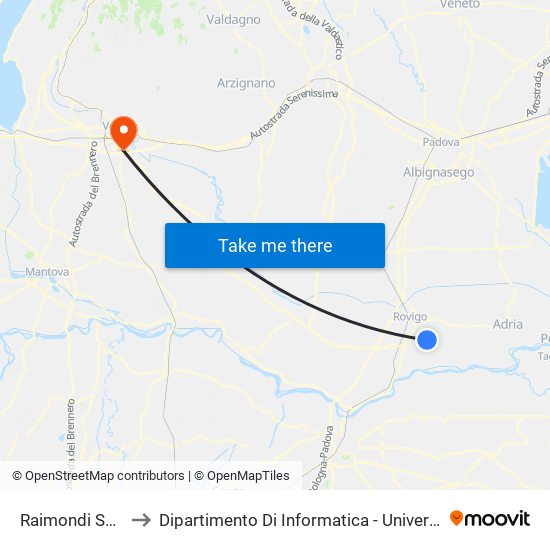 Raimondi Salotti R to Dipartimento Di Informatica - Università Di Verona map