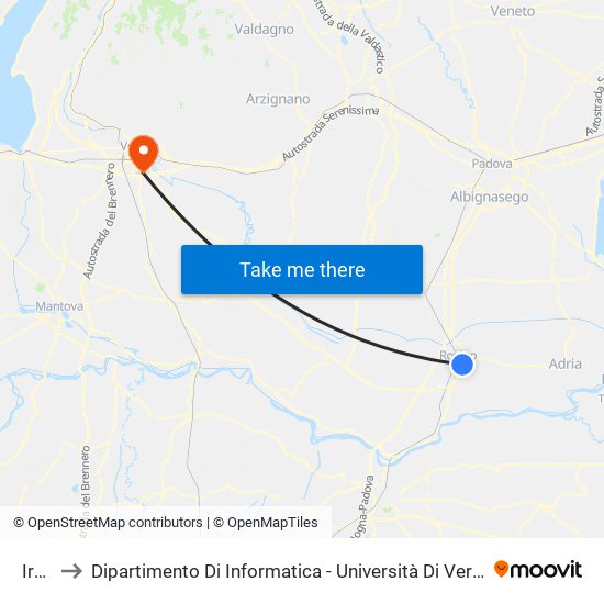 Iras to Dipartimento Di Informatica - Università Di Verona map