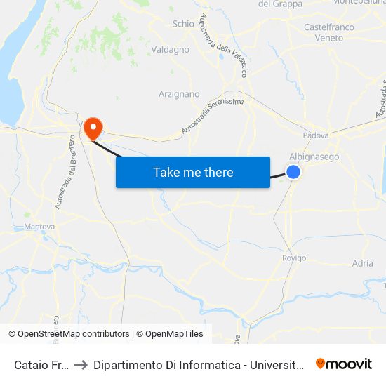 Cataio Fr. 36 to Dipartimento Di Informatica - Università Di Verona map