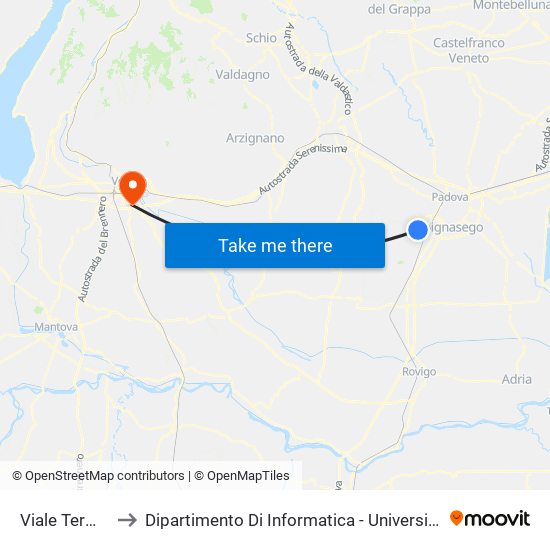 Viale Terme 91 to Dipartimento Di Informatica - Università Di Verona map