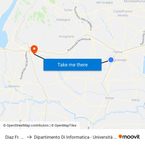 Diaz Fr. 103 to Dipartimento Di Informatica - Università Di Verona map