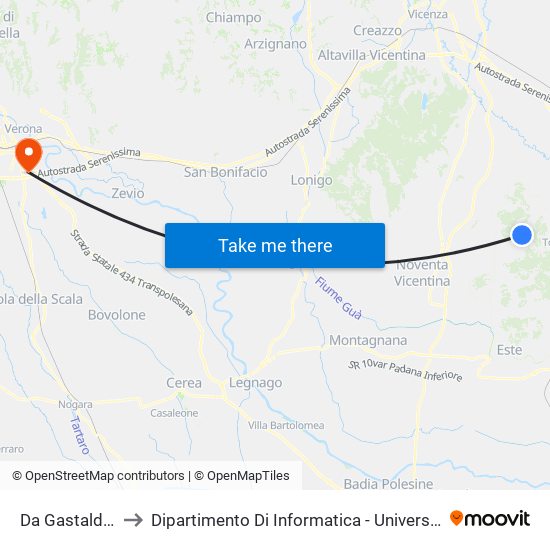 Da Gastaldello R to Dipartimento Di Informatica - Università Di Verona map