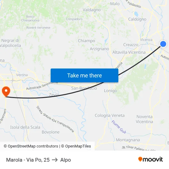 Marola - 25 Po Street to Alpo map