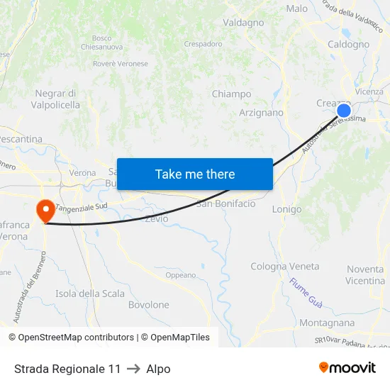 Regional Road 11 to Alpo map