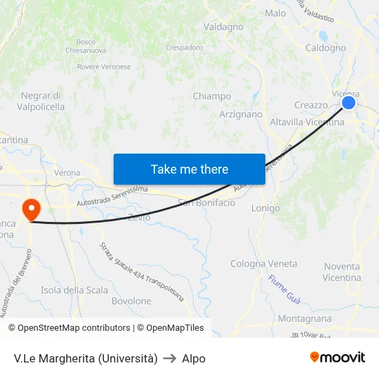 Margherita Avenue (University) to Alpo map