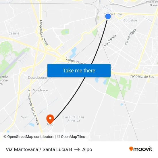 Via Mantovana / Santa Lucia B to Alpo map