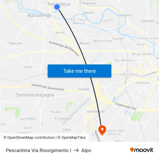 Pescantina Via Risorgimento I to Alpo map