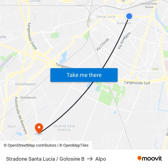 Stradone Santa Lucia / Golosine B to Alpo map