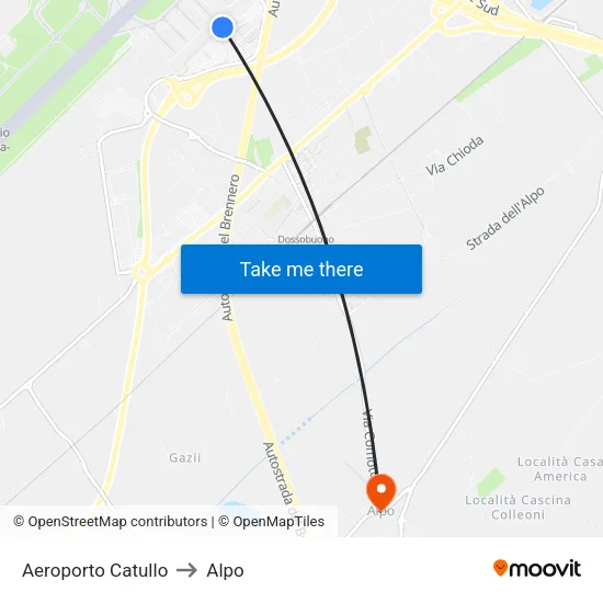 Aeroporto Catullo to Alpo map