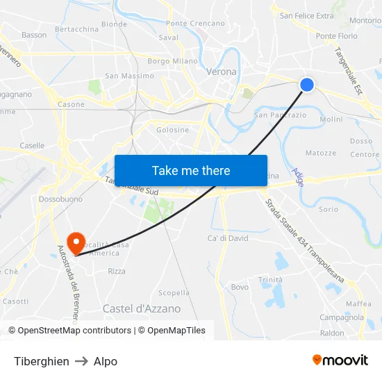 Tiberghien to Alpo map