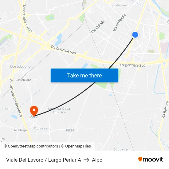 Viale Del Lavoro / Largo Perlar A to Alpo map